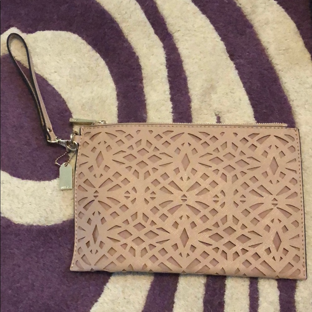 ALDO creme/mauve clutch